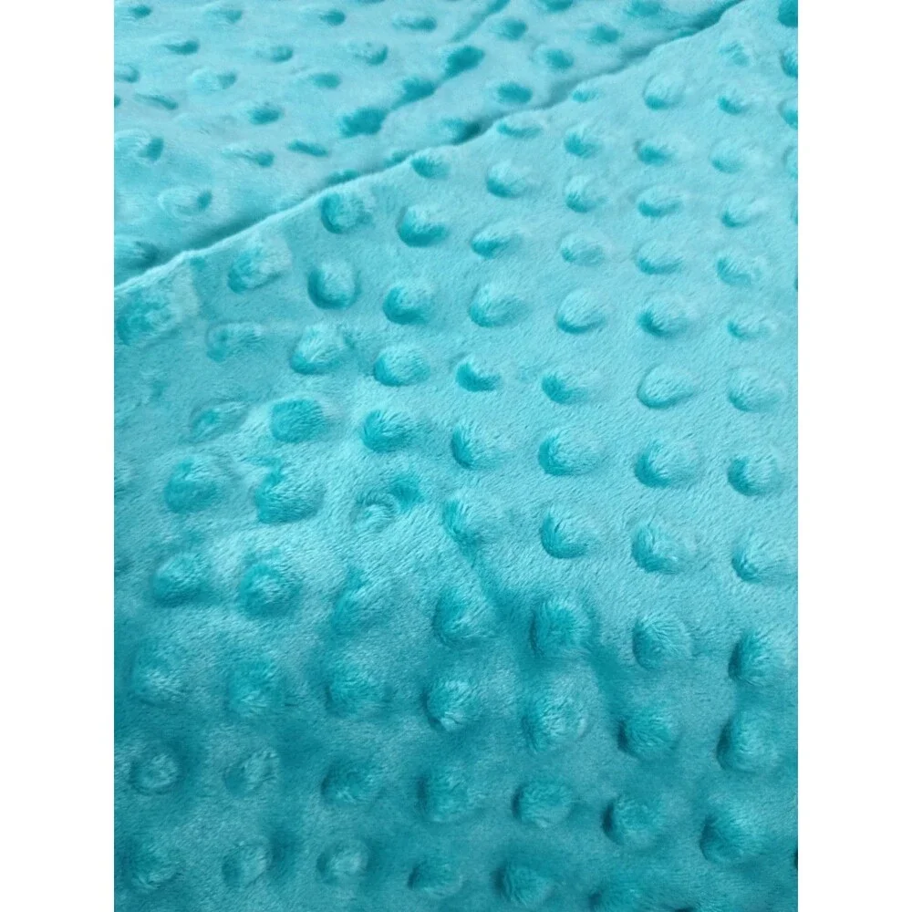 Turquoise Minky Dimple Dot Fabric 1 Yard x 60